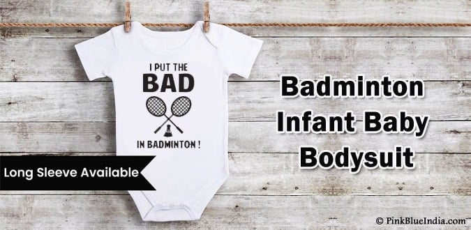 Badminton Infant Birthday Baby Bodysuit, Sports Theme Party 