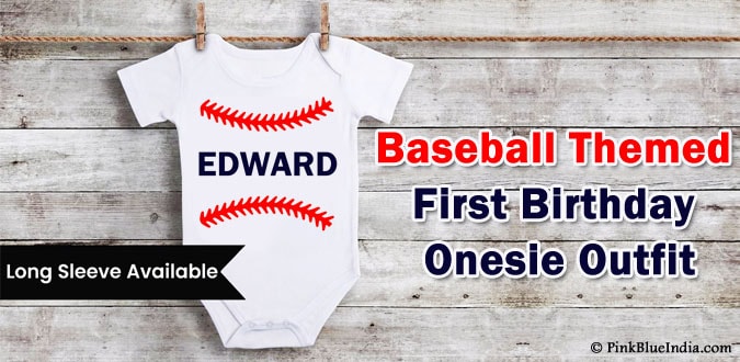 Baseball Sports Themed 1/2, First Birthday Onesie Outfit