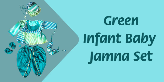 Green Infant Baby Jamna Set, Jamna for newborn boy, Girl
