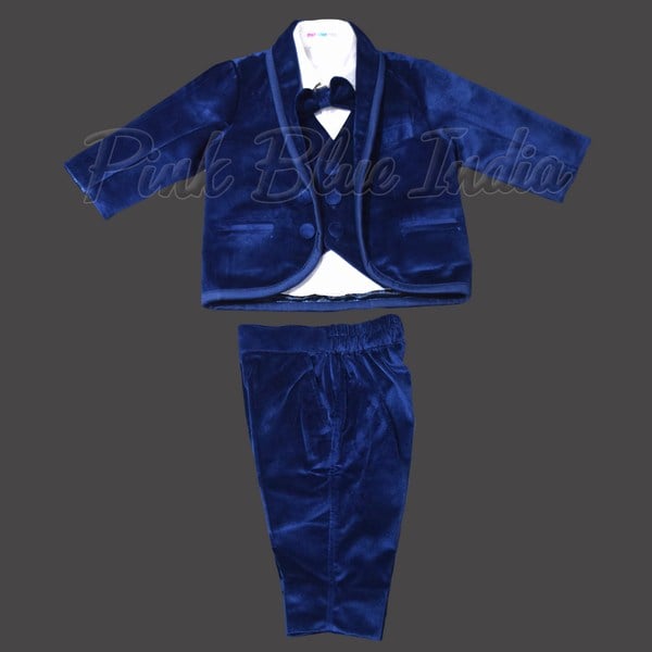 Blue Velvet Royal Prince Suit for Birthday Party