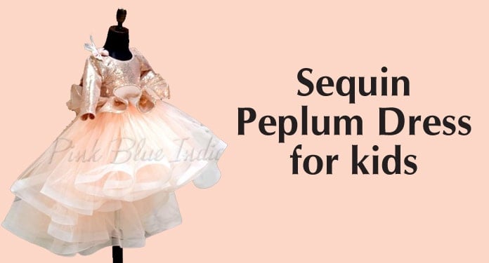 Kids sequin peplum party dress