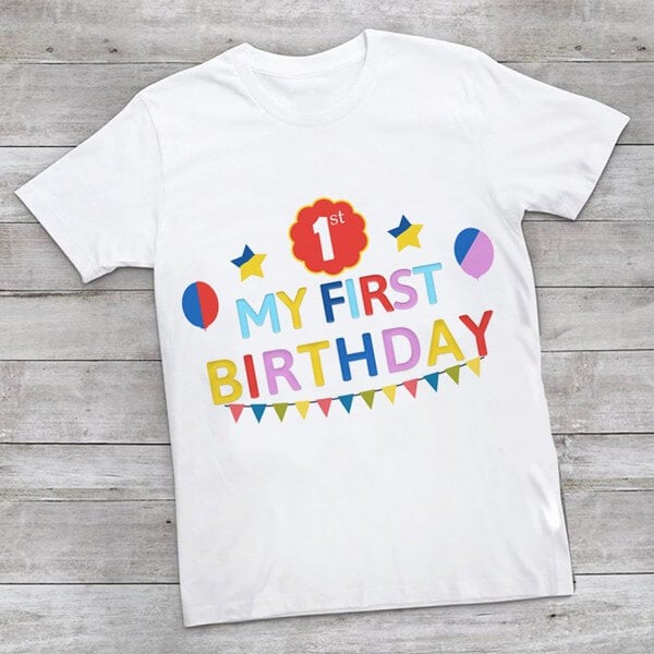 Custom Printed Baby Shirts for First Birthday Boy