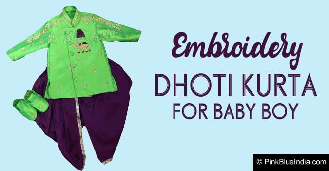 Indian Wedding Embroidery Dhoti Kurta For Baby Boy