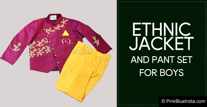 Custom made Ethnic Jacket Pant Set for Boys