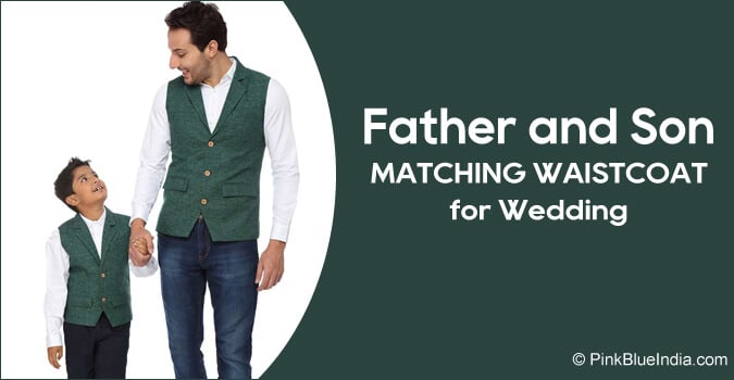 Party Wear Father and Son Matching Waistcoat Koti 