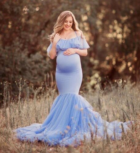 Mermaid Baby Shower Photography Maternity Gown