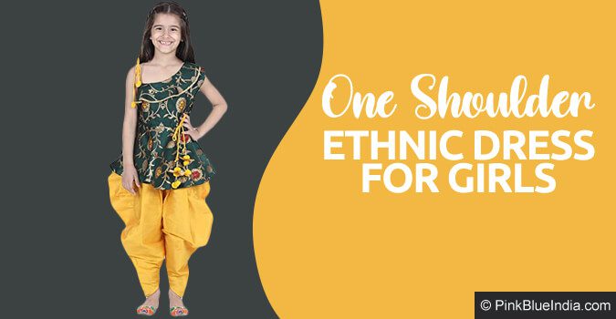 Girls One Shoulder Ethnic Dress Online India
