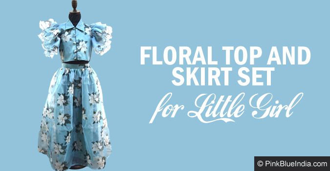 Little Girl Floral Top and Skirt Set