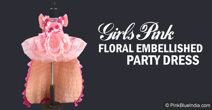 Girls Floral Sleeveless Birthday Party Dress