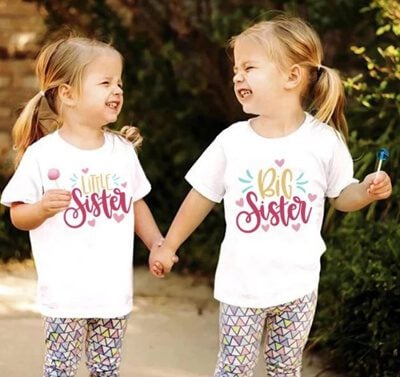 Twinning T-shirts Baby Girl Photoshoot 