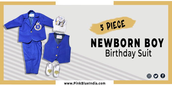 Designer 5 Piece Newborn Boy Birthday Outfit