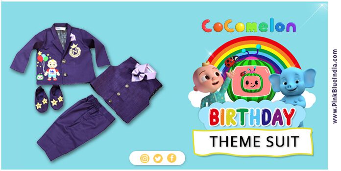 Baby Boy Cocomelon Birthday Theme 5 Piece Coat Suit