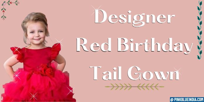 Designer Birthday Party Red Tail Gown
