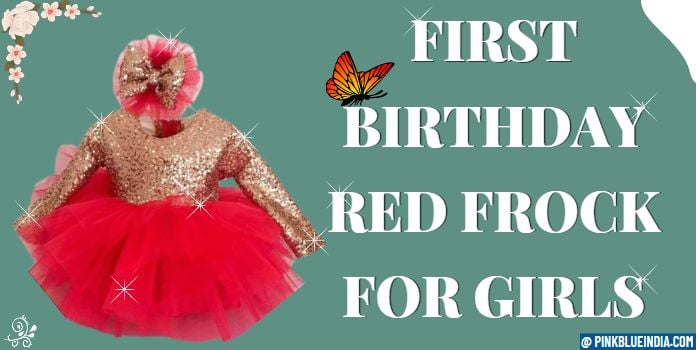 Girls First Birthday Red Sequin Frock