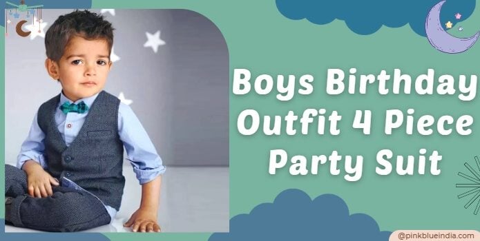 Boys Birthday Outfit 4 Piece Party Suit for School