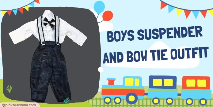 Boys Suspender and Bow Tie Birthday Outfit