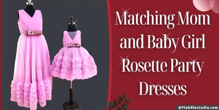 Matching Mom and Baby Girl Rosette Party Dresses