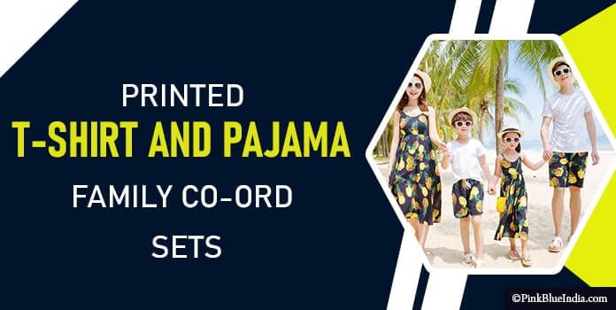 Printed T-shirt and Pajama Family Co-Ord Sets