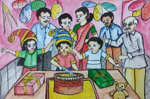 Birthday Party Drawing image for Kids 