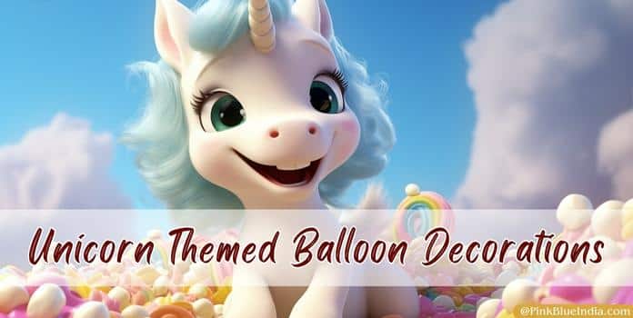 Unicorn Themed Balloon Decorations for birthday party