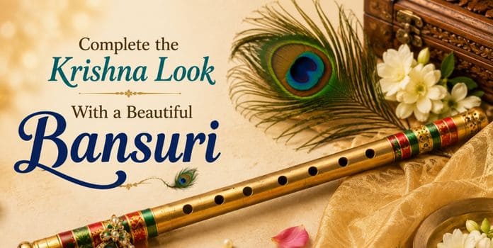 Decorative bansuri for completing a baby Krishna costume