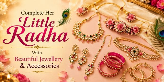 Radha costume jewellery with necklace, earrings, bangles and maang tikka