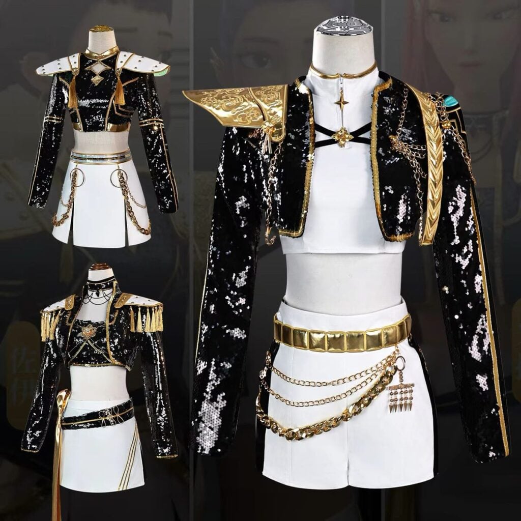 Final costume Finished handmade K-Pop Demon Hunters Rumi birthday costume by Pink Blue India