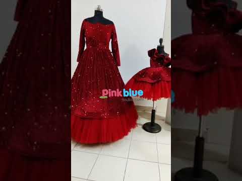 Mom & Daughter Twinning Dresses | Maroon Sequin Mother Daughter Same Dress