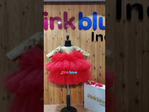 Stylish Red Colour Dress for Baby Girl | Red Sequin Frock Birthday Party