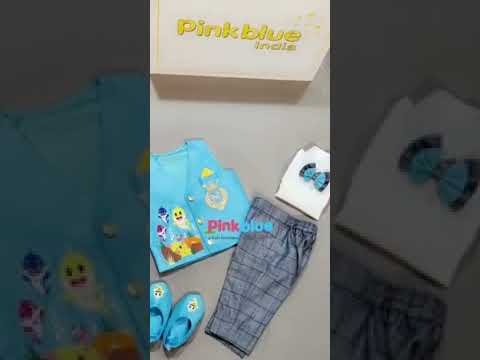 Best Baby Shark Theme Birthday Party Outfit = Personalized Baby Shark Bday Dress By Pink Blue India