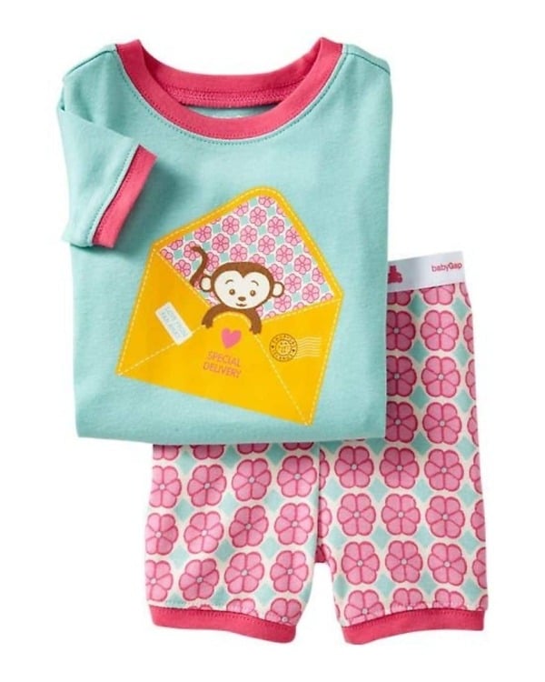 Sky blue baby tshirt with flower shorts summer gift outfit