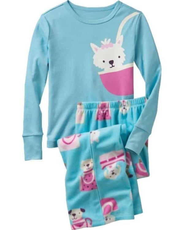 Sky blue toddler boy tshirt pajama set bear print gift outfit