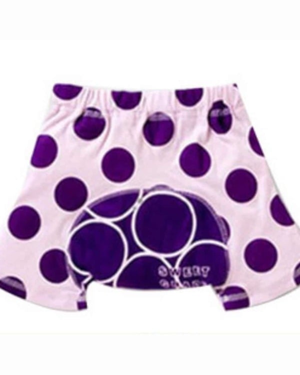 Baby girl cotton shorts pink polka dot grape print comfortable summer wear