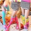 Polka dot long socks for kids, cute festival accessory
