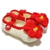 Off-white crochet baby booties, soft and warm for winter festivals