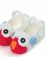White and red woolen shoes for girls, cute and comfortable for winter festivals or gifting