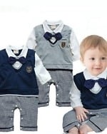 Baby boy formal romper outfit, stylish and cute for weddings or gifting