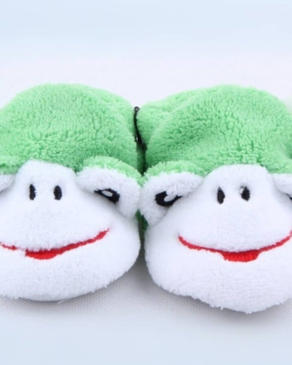 Green and white baby shoes for girls, cute and stylish for gifting or festivals