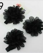Pretty black flower barefoot sandals for baby girls, cute and stylish for parties or gifting