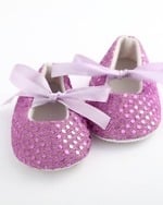 Cute purple designer wedding shoes for baby girls, stylish and comfortable for weddings