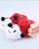 Red and white beetle shoes for girls, cute and stylish for birthday or festive occasions