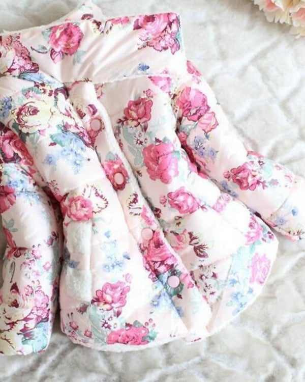 Light peach newborn baby girl jacket, cute and stylish for gifting or festive occasions