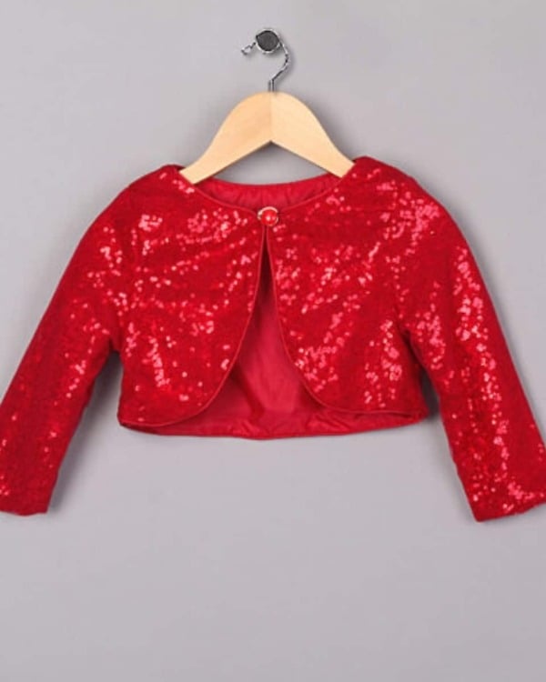 Toddler red sequin shrug stylish party wear