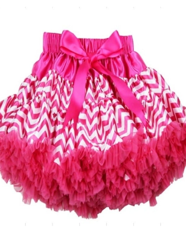Pink and white infant tutu skirt for party wear