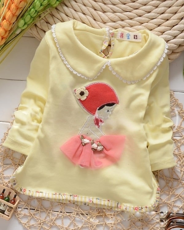 Yellow top newborn baby girl, cute festive or party outfit