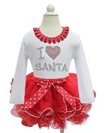 Red and white Christmas dress for babies, stylish holiday party wear
