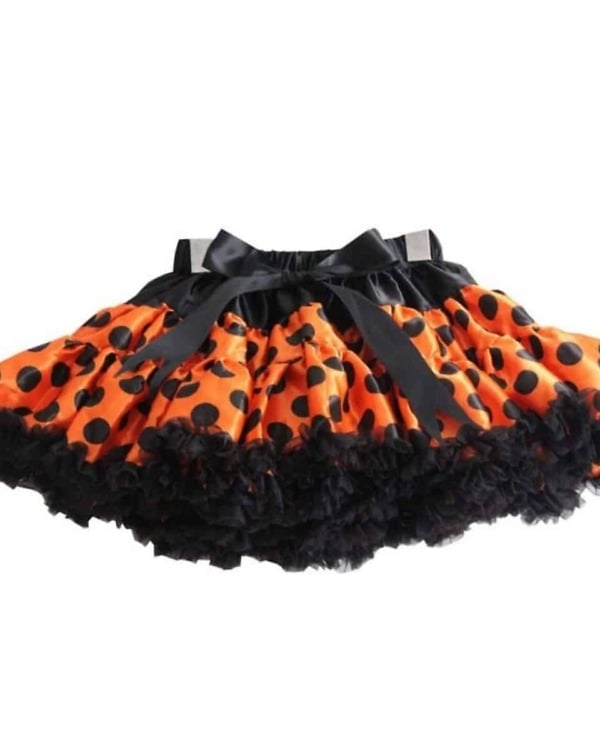 Newborn baby girl tutu skirt in orange and black
