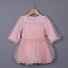 Baby peach net party dress, cute wedding or birthday outfit