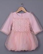 Baby peach net party dress, cute wedding or birthday outfit