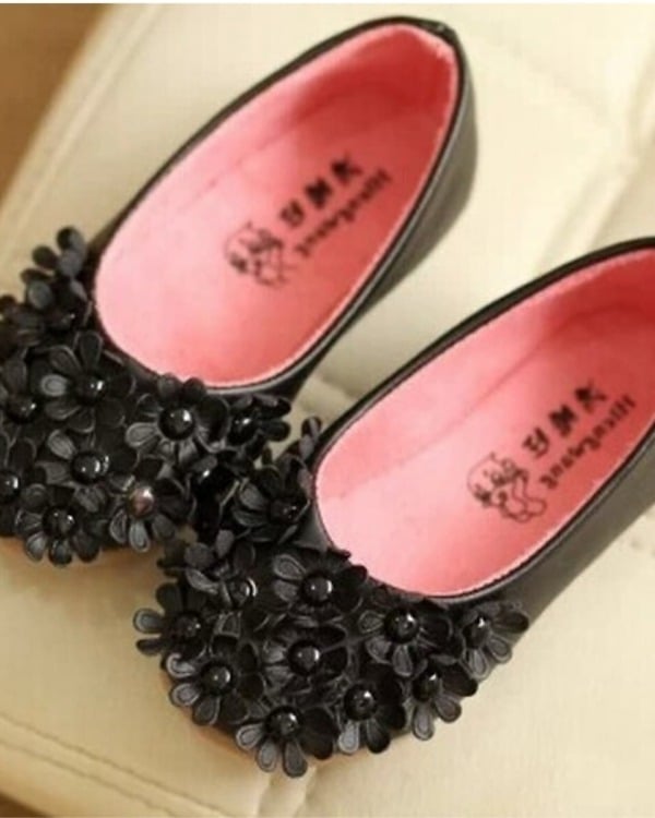 Black party shoes for baby girls, stylish and cute for gifting or festive occasions